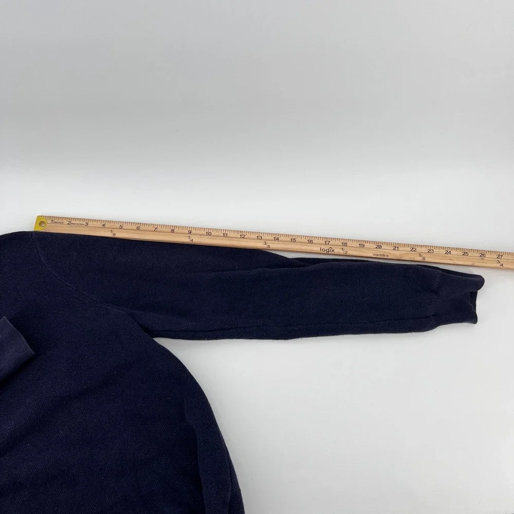 Polo Ralph Lauren Mens XL Navy Blue Pima Cotton 1/4 Zip Sweater Orange Pony Logo